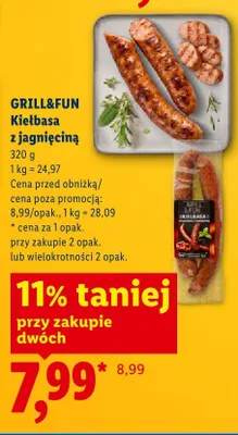 Kiełbasa z jagnięciną Grill&Fun promocja w Lidl