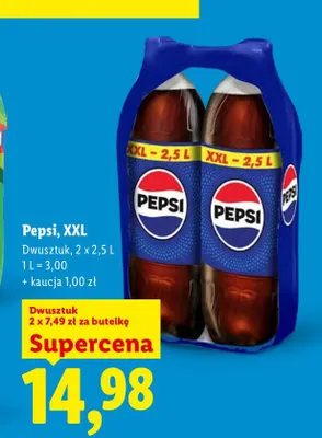 Napój gazowany Pepsi XXL 2-pak 2,5 l promocja w Lidl