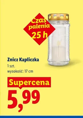 Znicz Kapliczka 17 cm promocja w Lidl