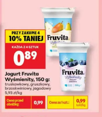 Jogurt Fruvita Wyśmienity brzoskwiniowy promocja w Biedronka