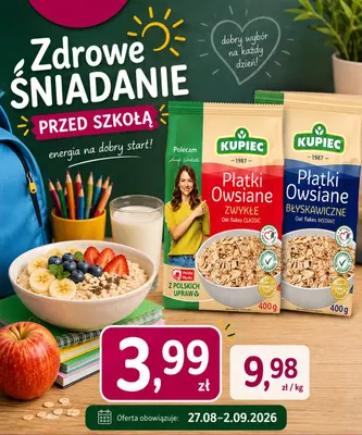 Płatki owsiane błyskawiczne Kupiec promocja w emma MARKET