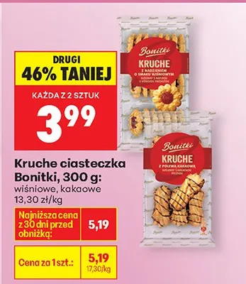 Kruche ciasteczka wiśniowe Bonitki promocja w Biedronka