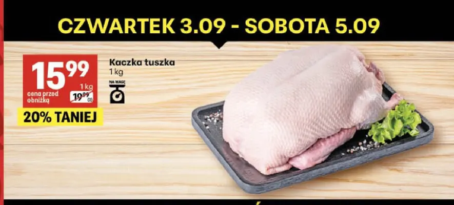 Kaczka tuszka promocja w Delikatesy Centrum