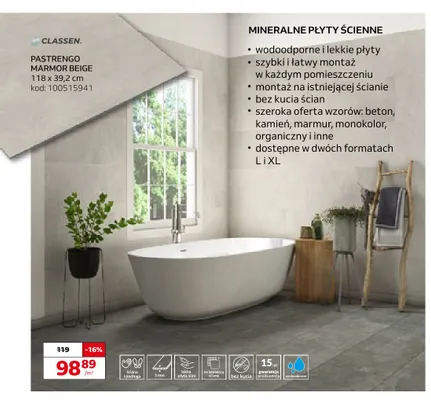 Płyta ścienna mineralna Classen Pastrengo Marmor Beige promocja w Komfort