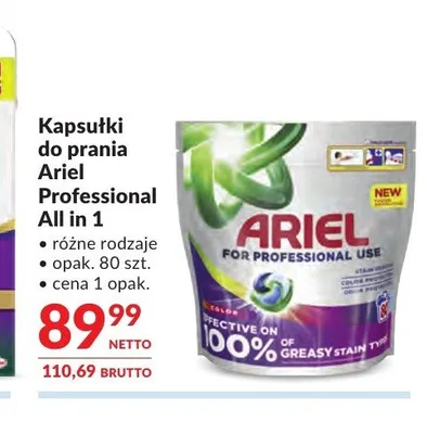 Kapsułki do prania Ariel Professional All in 1 promocja w Makro