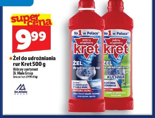 Żel do udrożniania rur Kret promocja w TOPAZ