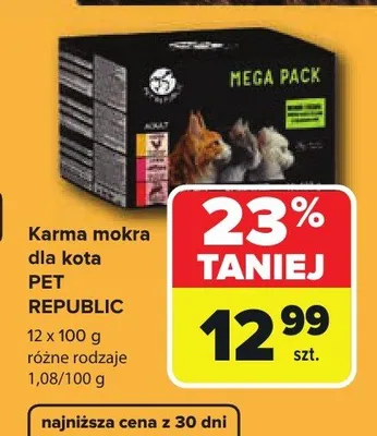 Karma mokra dla kota Pet Republic Mega Pack promocja w Carrefour Market