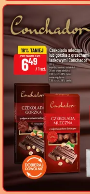 Czekolada gorzka z orzechami laskowymi Conchador promocja w POLOmarket