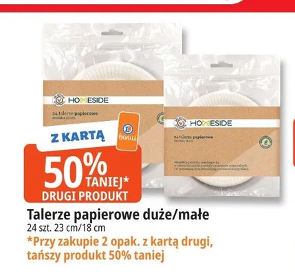 Talerze papierowe małe Homeside promocja w Leclerc