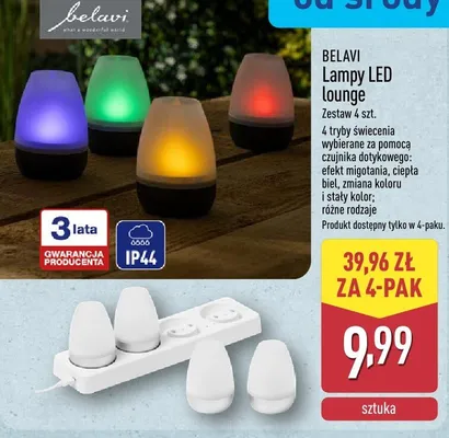 Lampy LED lounge Belavi 4-pak promocja w Aldi