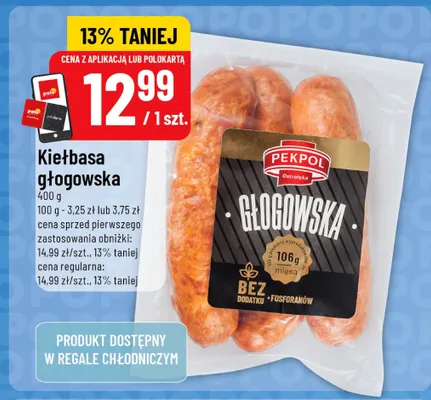 Kiełbasa głogowska Pekpol promocja w POLOmarket