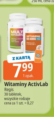 Witaminy ActivLab Witamina D3 4000 + K2 promocja w Leclerc