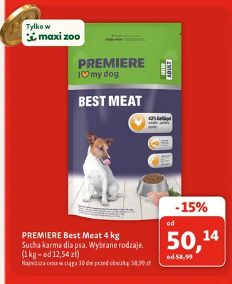 Sucha karma dla psa Premiere Best Meat promocja w MAXI ZOO