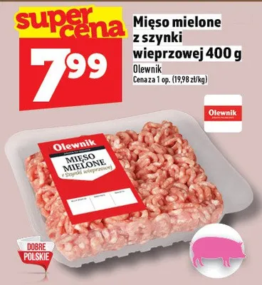 Mięso mielone z szynki wieprzowej Olewnik promocja w TOPAZ