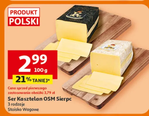 Ser Kasztelan OSM Sierpc 3 rodzaje promocja w Auchan