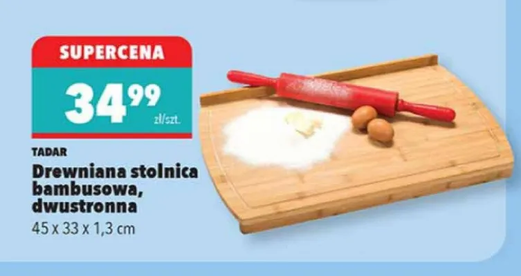 Drewniana stolnica bambusowa, dwustronna promocja w Biedronka