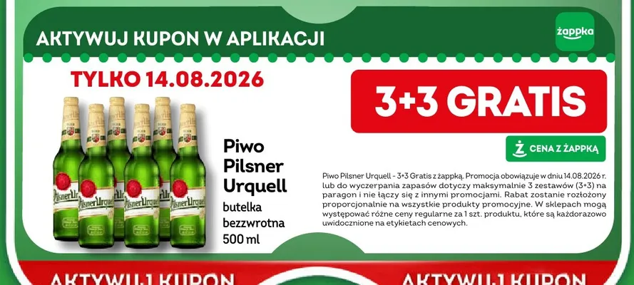 Piwo Pilsner Urquell promocja w Żabka