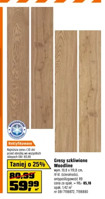 Gres szkliwiony Woodline promocja w OBI
