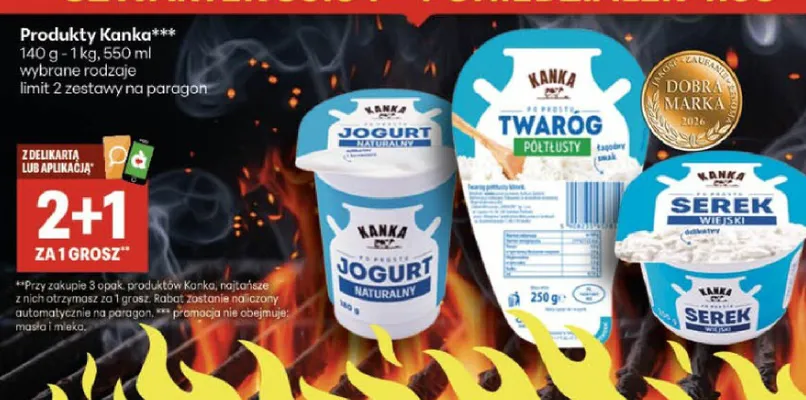 Twaróg półtłusty Kanka promocja w Delikatesy Centrum