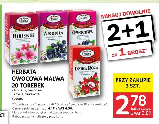 Herbata owocowa Malwa dzika róża promocja w Selgros