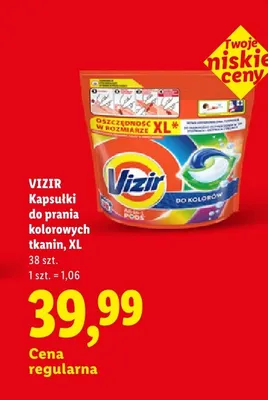 Kapsułki do prania kolorowych tkanin XL Vizir promocja w Lidl