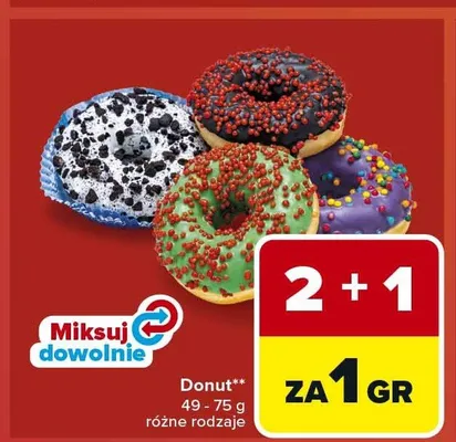 Donut 49-75g promocja w Carrefour