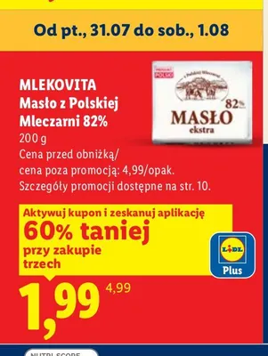 Masło z Polskiej Mleczarni 82% Mlekovita promocja w Lidl