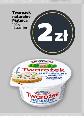 Twarożek naturalny Piątnica promocja w Netto