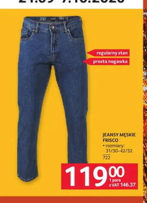 Jeansy męskie Frisco promocja w Selgros