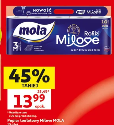 Papier toaletowy Milove Mola promocja w Auchan