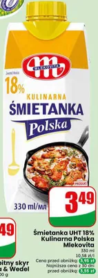Śmietanka UHT 18% Kulinarna Polska Mlekovita promocja w Dino