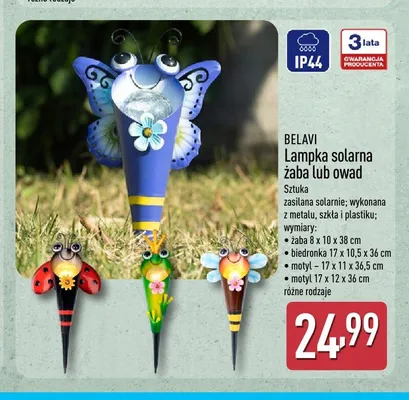 Lampka solarna motyl Belavi promocja w Aldi
