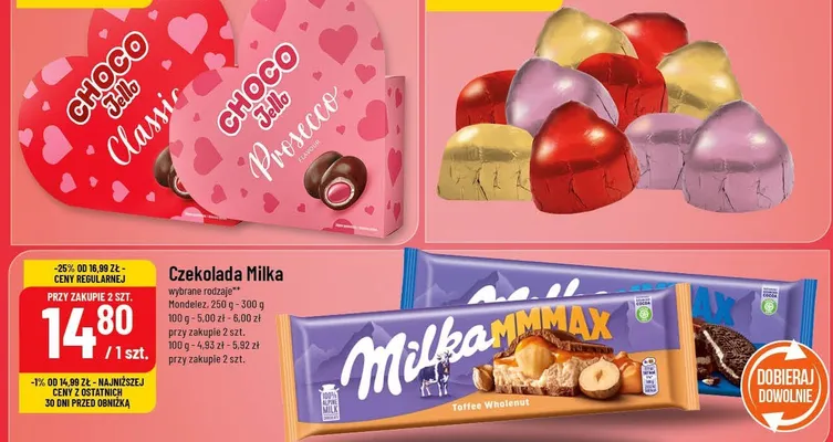 Cukierki Serduszka Choco Jello Classic lub Prosecco promocja w POLOmarket