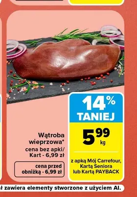Wątroba wieprzowa promocja w Carrefour Market