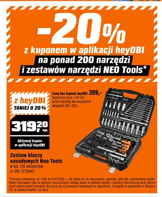 Zestaw kluczy nasadowych Neo Tools promocja w OBI
