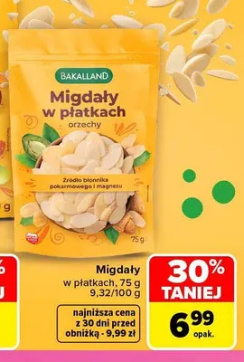 Migdały w płatkach Bakalland promocja w Carrefour