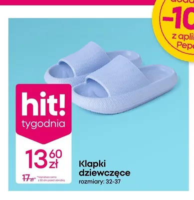 Klapki dziewczęce promocja w Pepco