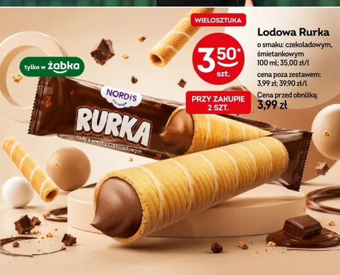 Lodowa Rurka Nordis o smaku śmietankowym promocja w Żabka