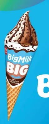 Lody BigMilk BIG śmietankowo-czekoladowe rożek promocja w POLOmarket