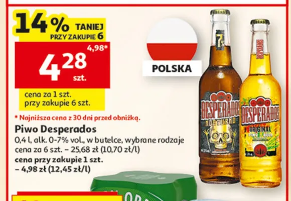 Piwo Desperados 0,4l promocja w Auchan