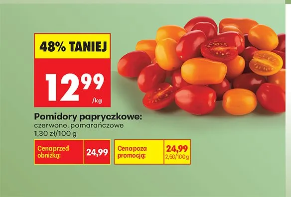 Pomidory papryczkowe czerwone promocja w Biedronka