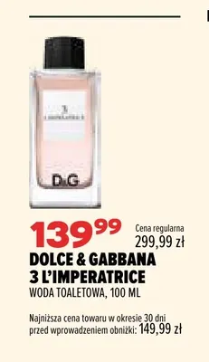 Woda toaletowa 3 l'Imperatrice Dolce & Gabbana promocja w Drogerie Natura