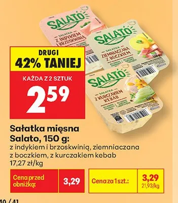 Sałatka mięsna z indykiem i brzoskwinią Salato promocja w Biedronka