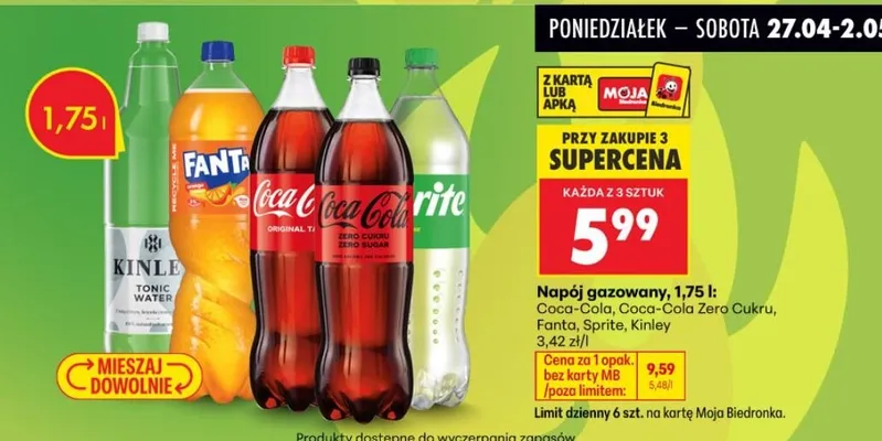Napój gazowany Coca-Cola Zero Cukru promocja w Biedronka
