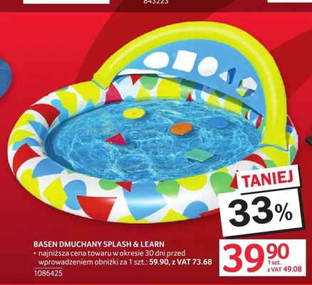 Basen dmuchany Splash & Learn promocja w Selgros