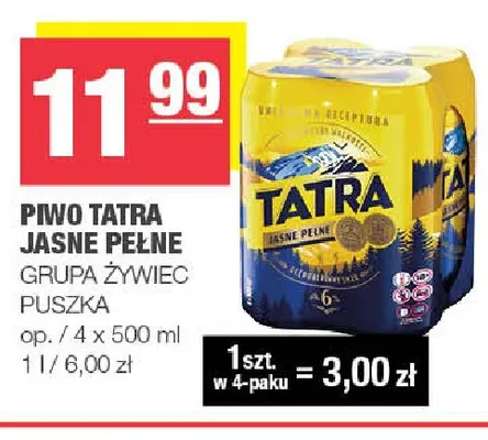 Piwo Tatra 4-pak promocja w SPAR