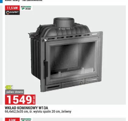 Wkład kominkowy Kawmet W13A promocja w Merkury Market