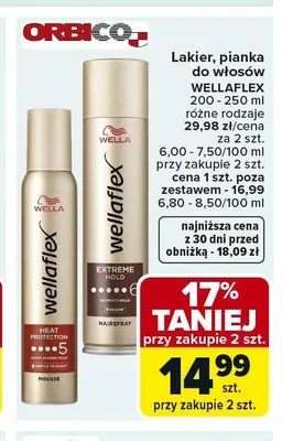 Pianka do włosów WELLAFLEX promocja w Carrefour