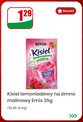 Kisiel lemoniadowy na zimno malinowy Emix promocja w Dino