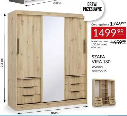 Szafa Vira 180 promocja w Abra Meble